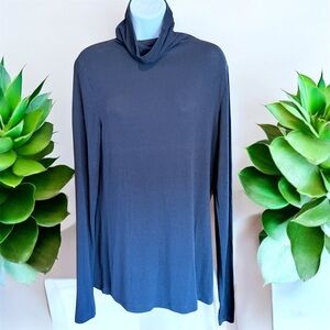 Cabi 4006 Turtleneck Tee Black Ribbed size medium